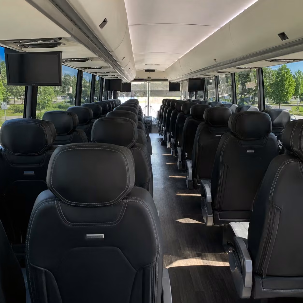 56 passenger charter bus inside
